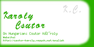 karoly csutor business card